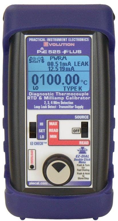 PIE 525Plus Diagnostic TC, RTD and mA Calibrator