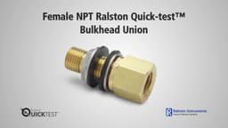 Ralston NPT Female Quick-test Bulkhead Unions